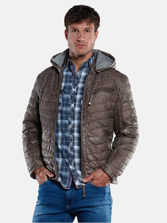 engbers Herren Lederjacke mit Steppung Hellbraun 33551