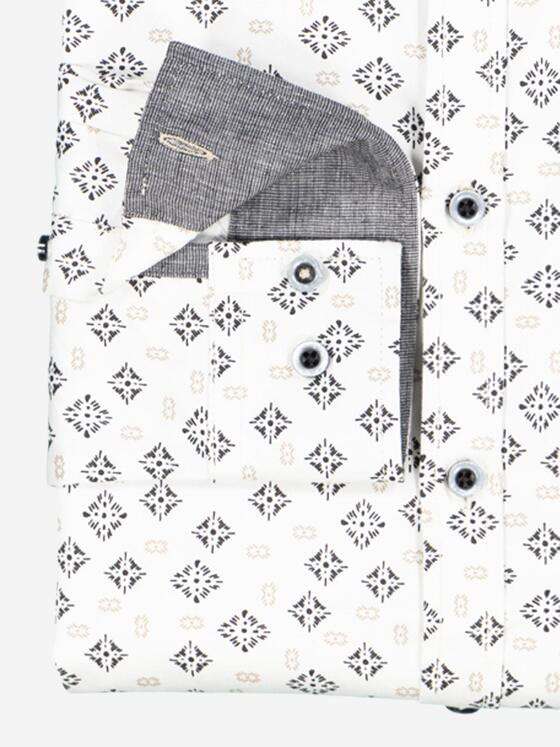 engbers Herren Langarm-Hemd gemustert Sand 38016