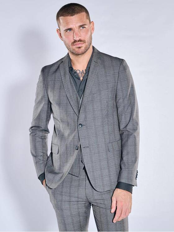 emilio adani Herren Anzugsakko slim fit Dunkelgrau 39817