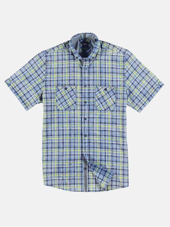 engbers Herren Halbarmhemd im Karodesign Zitronengelb 31042