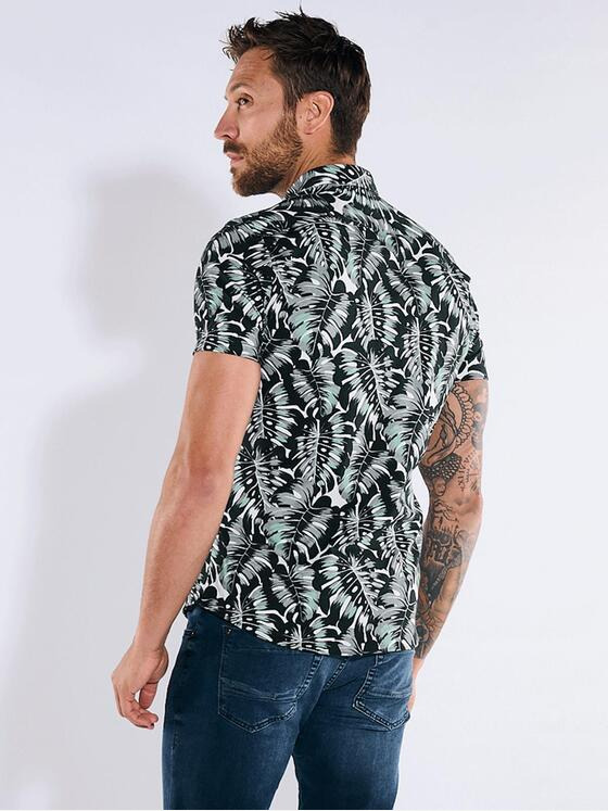 emilio adani Herren Kurzarm-Hemd slim fit Türkis 36222