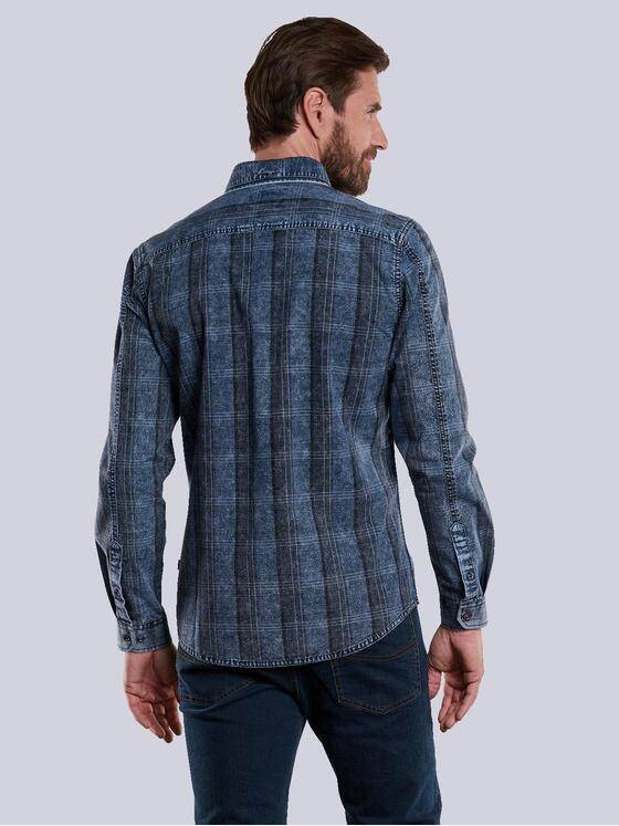 engbers Herren Langarm-Hemd kariert Blau 34189