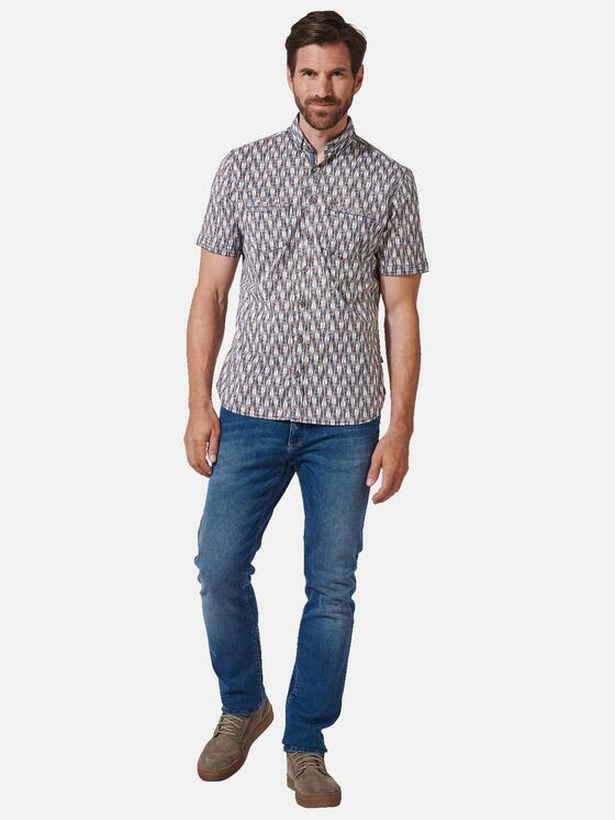 engbers Herren Kurzarm-Hemd gemustert Orange 35332