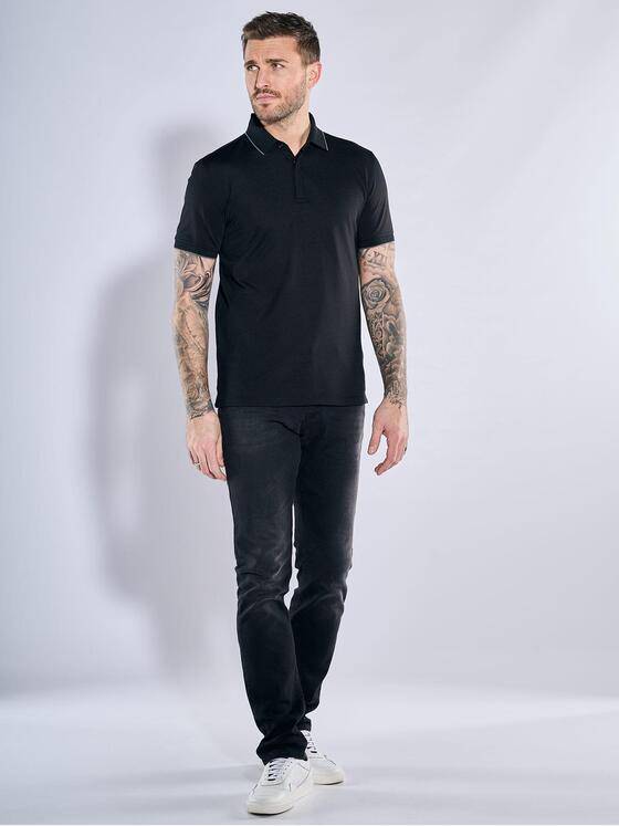 emilio adani Herren Polo-Shirt atmungsaktiv Schwarz 38432