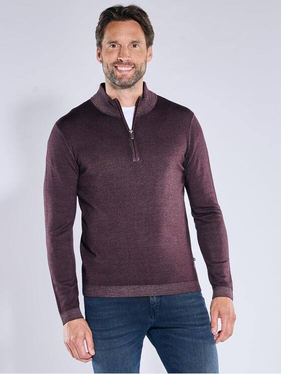ENGBERS GERMANY Herren Pullover mit Merinowolle Bordeaux 39624