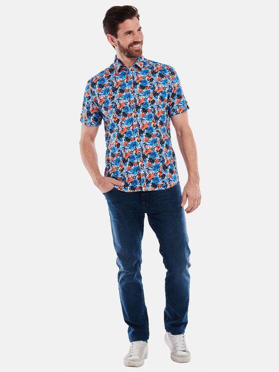 engbers Herren Kurzarm-Hemd gemustert Rot 35072