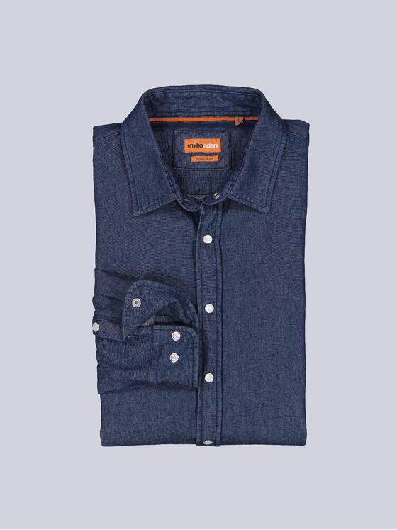 emilio adani Herren Jeans-Overshirts mit Druckknöpfen Saphirblau 40928