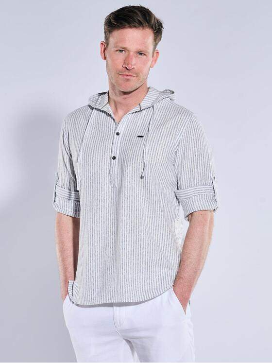 engbers Herren Langarm-Shirt mit Leinenanteil Mittelblau 38946