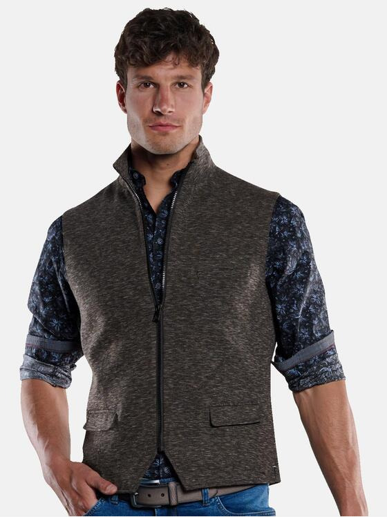 engbers Herren Sakko-Weste mit Zipper Schokobraun 33611