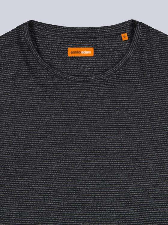 emilio adani Herren Langarm-Shirt regular Schwarz 36811