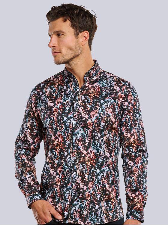 ENGBERS GERMANY Herren Langarm-Hemd mit Satin-Anteil Orange 33794