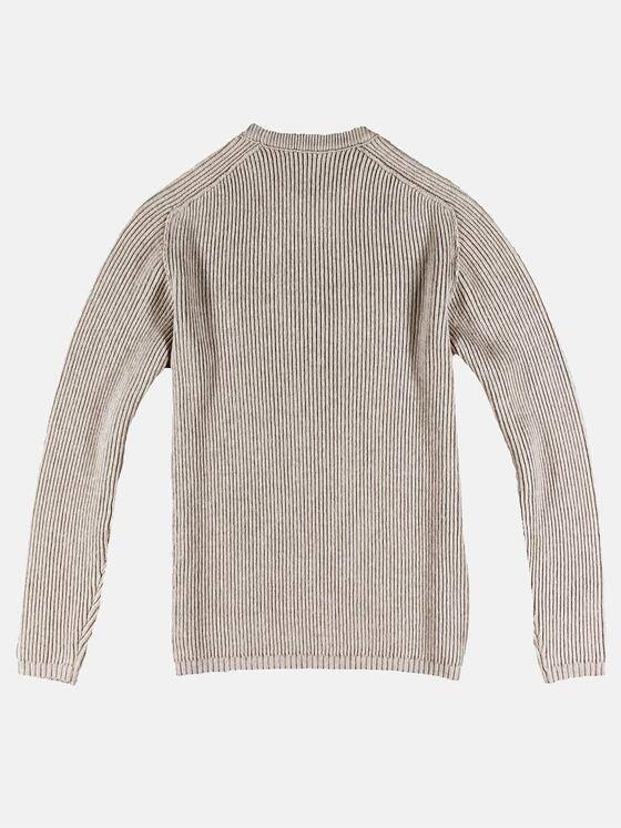 emilio adani Herren Strukturierter Rundhalspullover Beige 30934