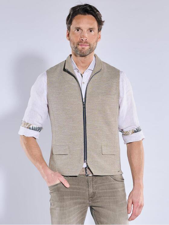 engbers Herren Sakko-Weste mit Zipper Beige 38403