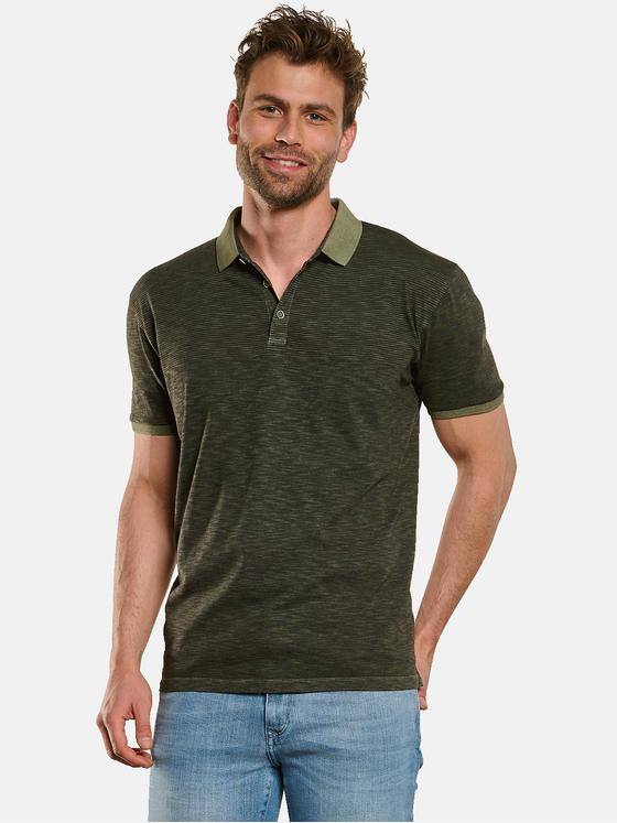 engbers Herren Polo-Shirt strukturiert Khaki 33049