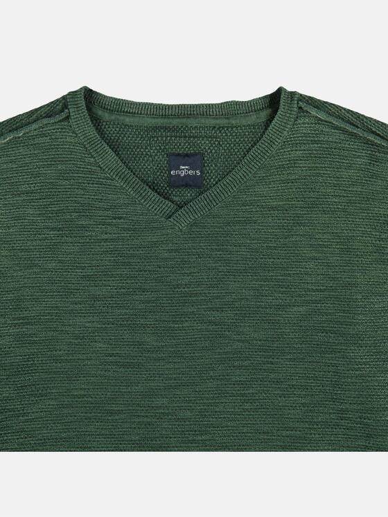 engbers Herren Pullover V-Ausschnitt Grün 24362