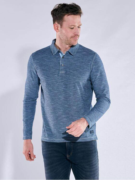 engbers Herren Langarm-Shirt strukturiert Marineblau 38341