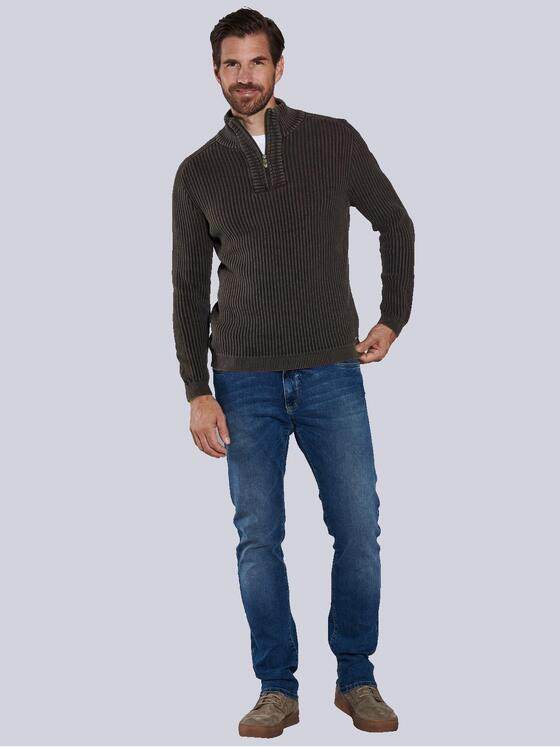 engbers Herren Pullover mit Troyerkragen Dunkelbraun 36093