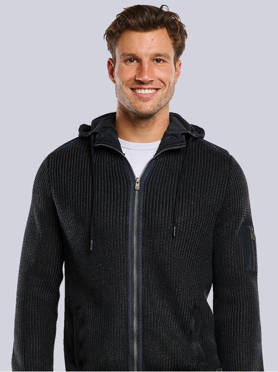 engbers Herren Cardigan mit Kapuze Saphirblau 33815