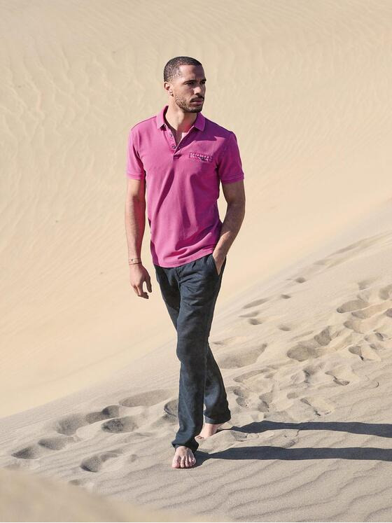 emilio adani Herren Polo-Shirt strukturiert Violett 37090
