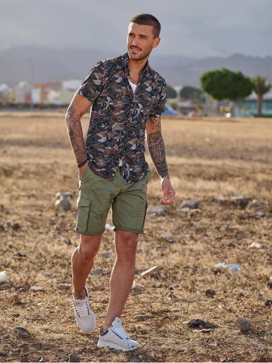 emilio adani Herren Hemd kurzarm Braun 35043