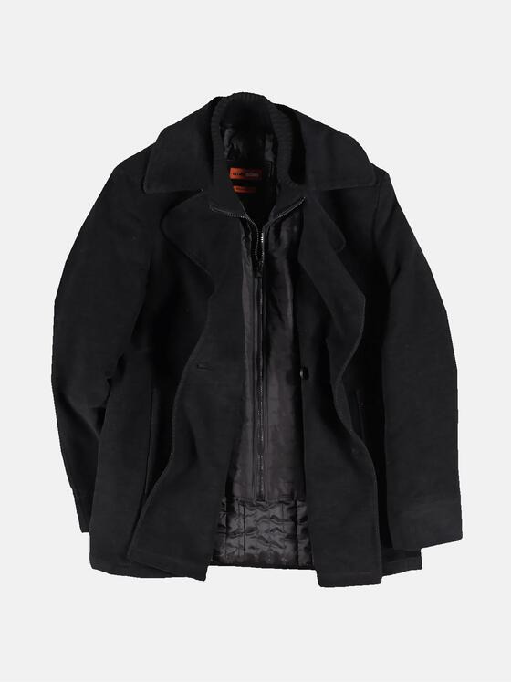 emilio adani Herren Zweireihige Cabanjacke Schwarz 30779