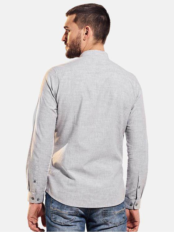 emilio adani Herren Langarm-Hemd aus Leinenmix Weiß 31677