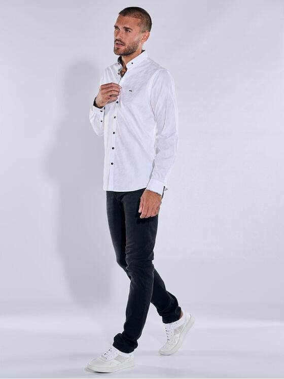 emilio adani Herren Langarm-Hemd regular Weiß 37856