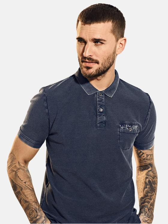 emilio adani Herren Poloshirt strukturiert Blau 31629
