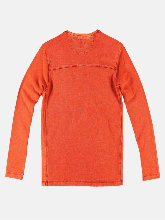 engbers Herren Strukturiertes Henley Shirt Reinorange 30279