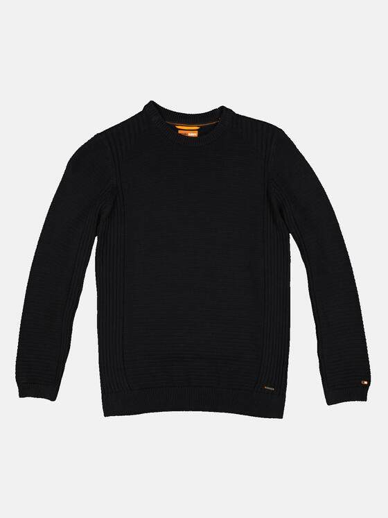 emilio adani Herren Pullover strukturiert Schwarz 33693