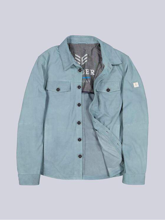 ENGBERS GERMANY Herren Overshirt aus Ziegenleder Tuerkis 38678