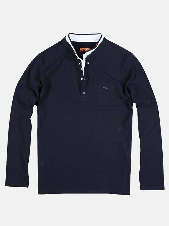 emilio adani Herren Langarm-Shirt im Layering-Look Blau 28871