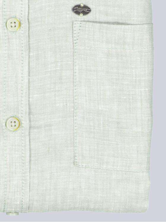 engbers Herren Langarm-Hemd aus Leinen Hellgruen 38364