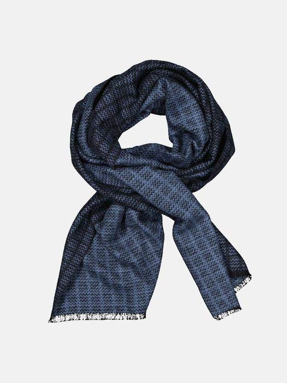 emilio adani Herren Schal gemustert Blau 35868