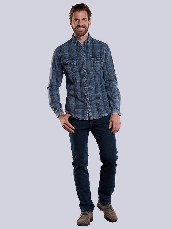 engbers Herren Langarm-Hemd kariert Blau 34189