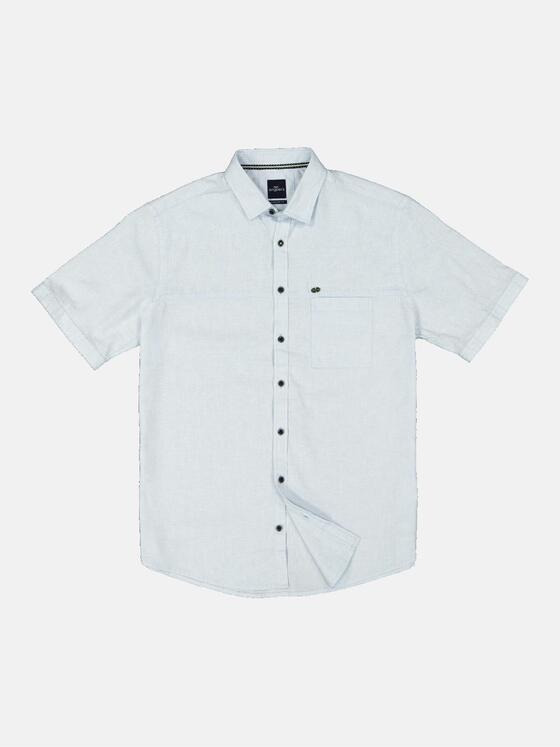 engbers Herren Kurzarm-Hemd mit Leinenanteil Blau 34471