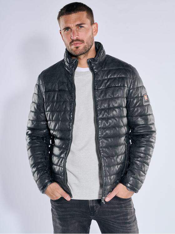 emilio adani Herren Lederjacke Schwarz 39280