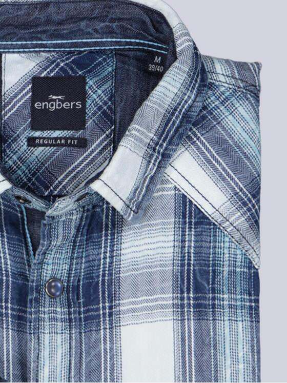 engbers Herren Langarm-Hemd kariert Brilliantblau 39211