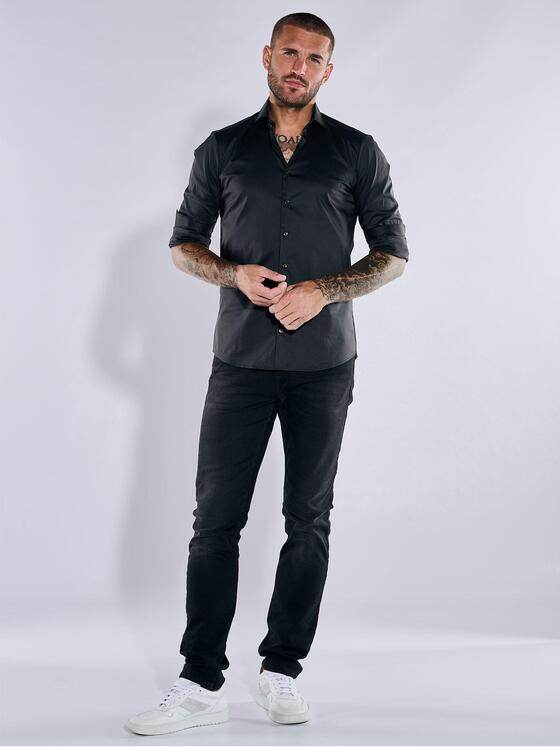 emilio adani Herren Performance Hemd "My Favorite" schwarz Schwarz 38001