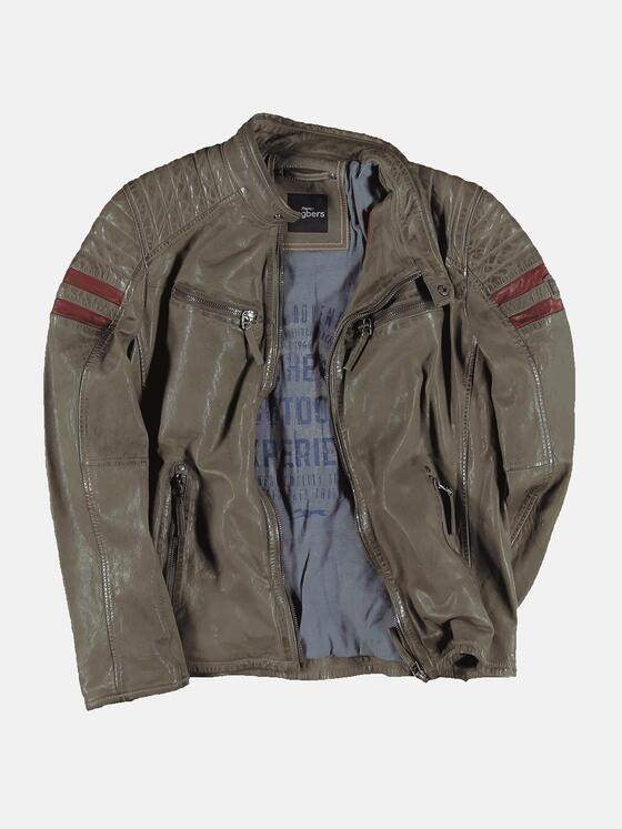 engbers Herren Lederjacke im Bikerstyle Grün 31033