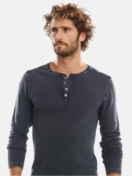emilio adani Herren Henley Shirt Grau 30957
