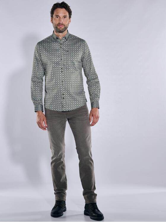 engbers Herren Langarm-Hemd gemustert Gruen 38017