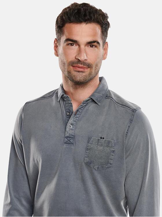 engbers Herren Langarmshirt Polokragen Silbergrau 32397