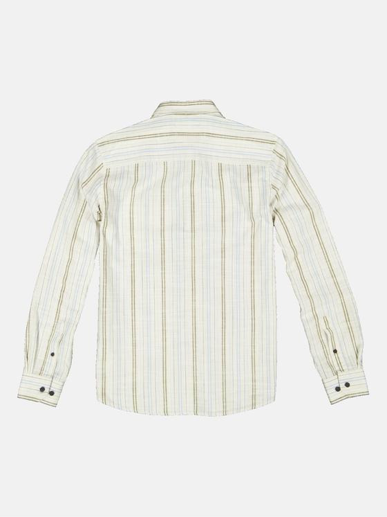 emilio adani Herren Langarm-Hemd gemustert Beige 34459