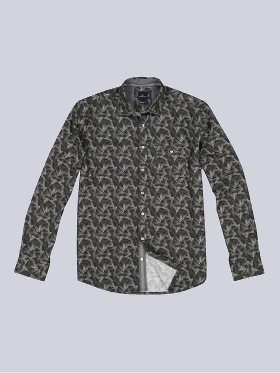 engbers Herren Langarm-Hemd gemustert Oliv 34193