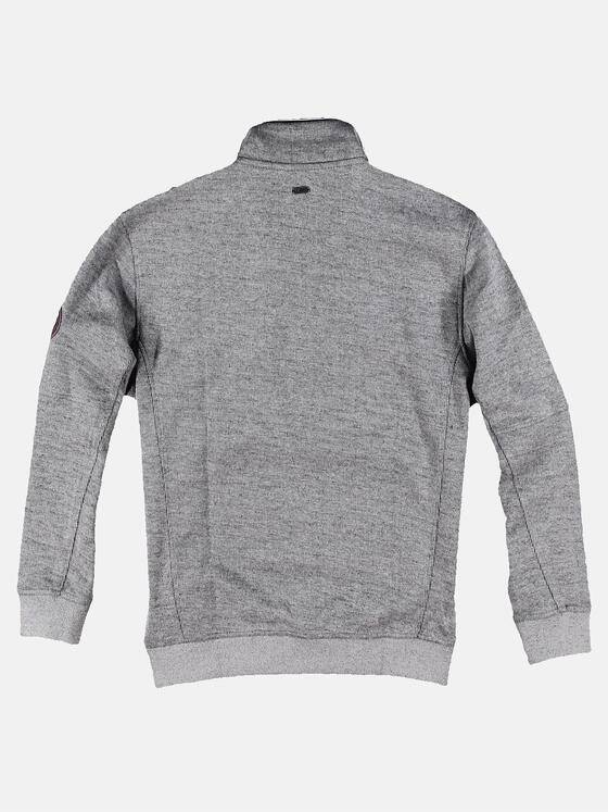 engbers Herren Sweatshirt mit Kontrastdetails am Kragen. Kieselgrau 30948
