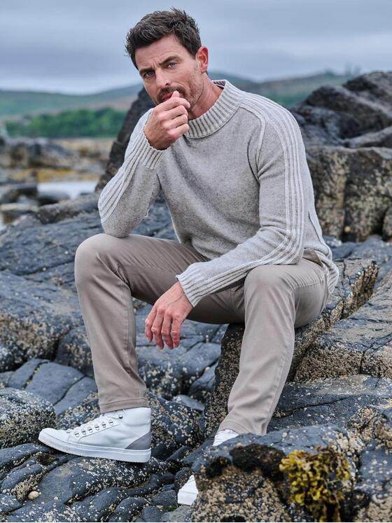 ENGBERS GERMANY Herren Pullover mit Kaschmiranteil Grau 37979