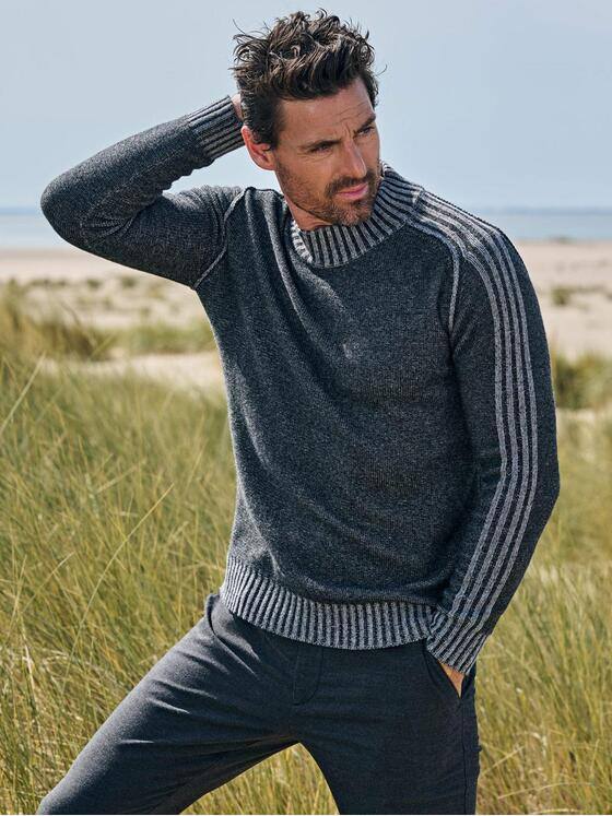 ENGBERS GERMANY Herren Pullover mit Kaschmiranteil Dunkelgrau 39562