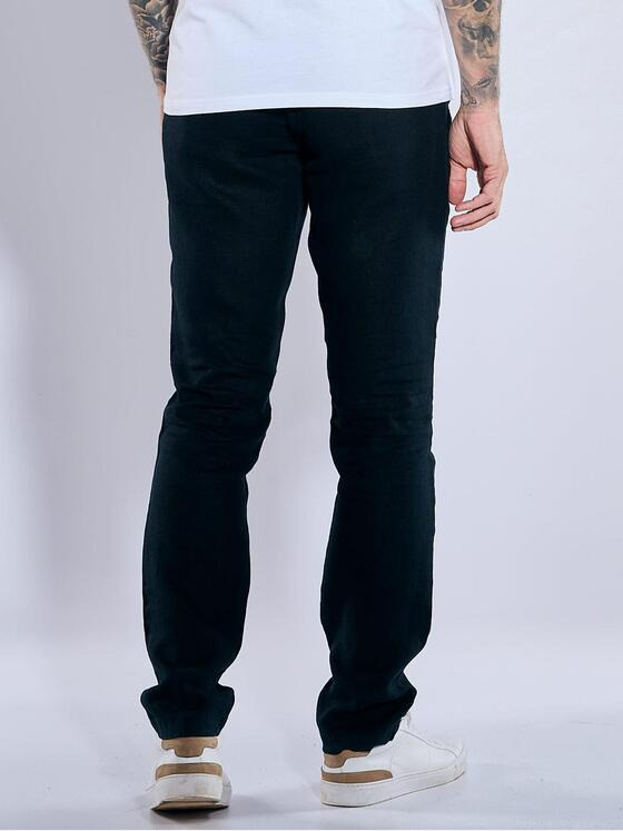 emilio adani Herren Chino aus Leinen Schwarz 37055