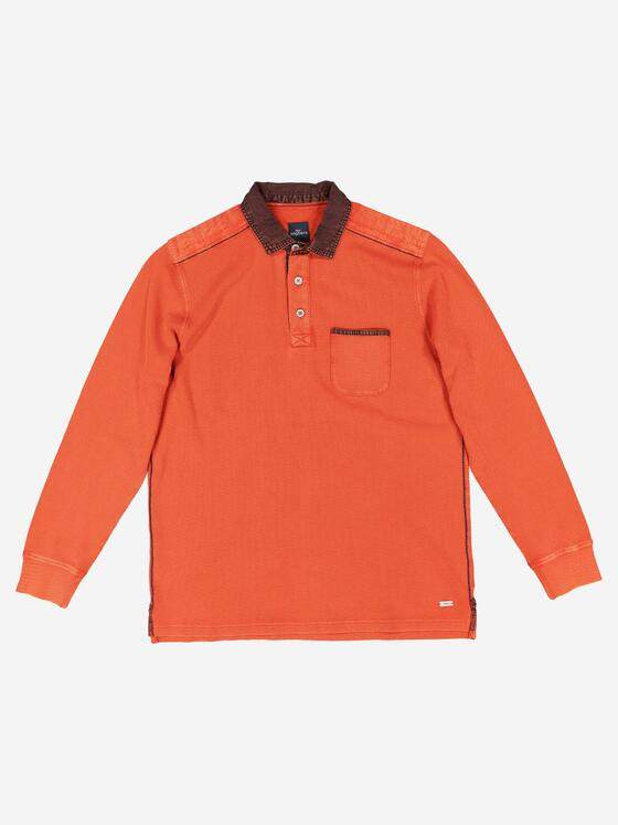 engbers Herren Langarm-Shirt mit Polo-Kragen Orange 37734